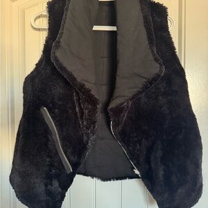 Women's Black Faux Fur Vest